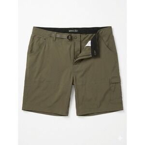 Prana Zion Cargo Shorts Men Brown Sz42x8(T) Belted Hiking Stretch Standard Fit
